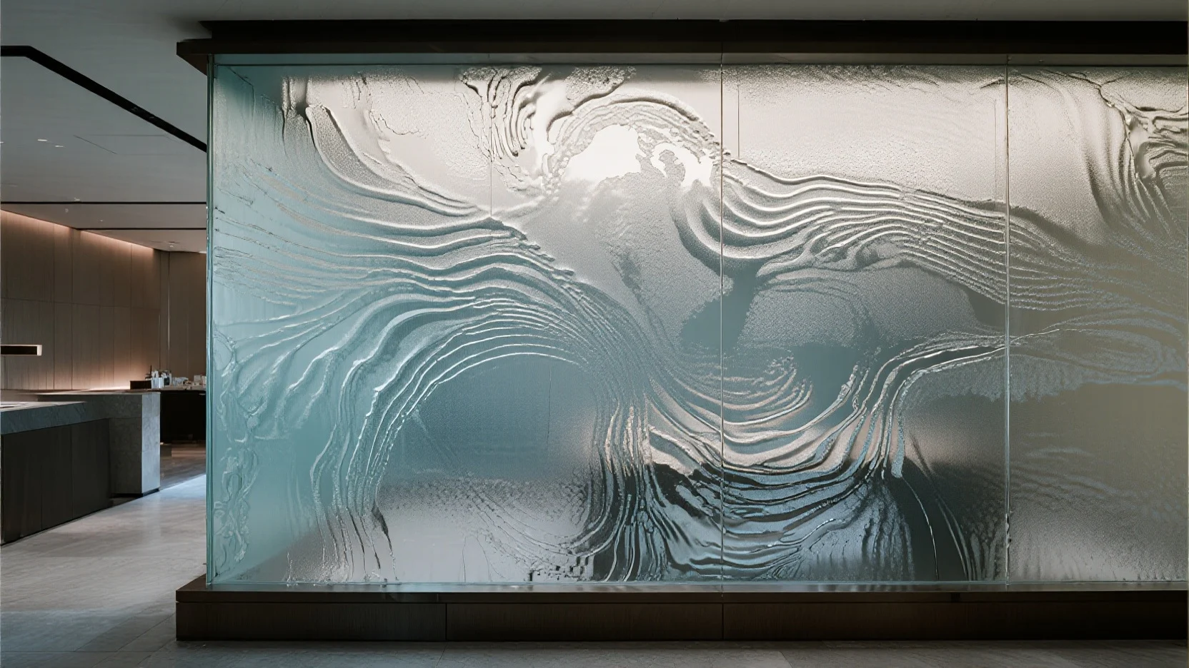 Archivitro frosted and etched glass panels for interior privacy and light diffusion