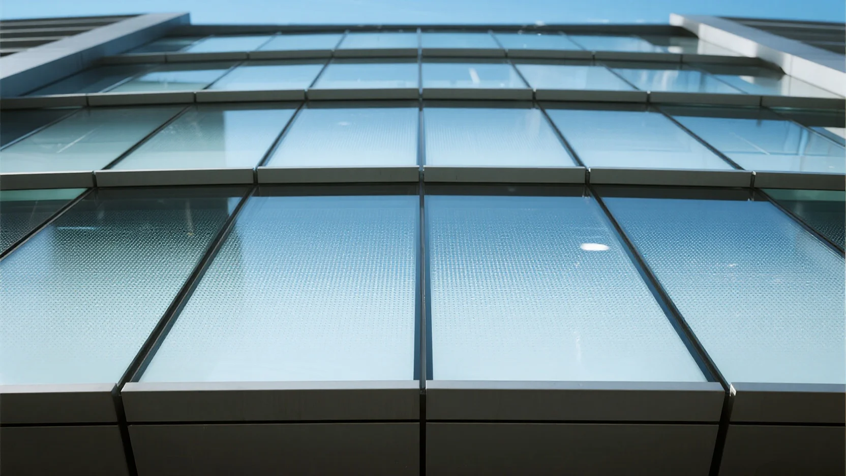 Close-up of laminated glass with high impact resistance