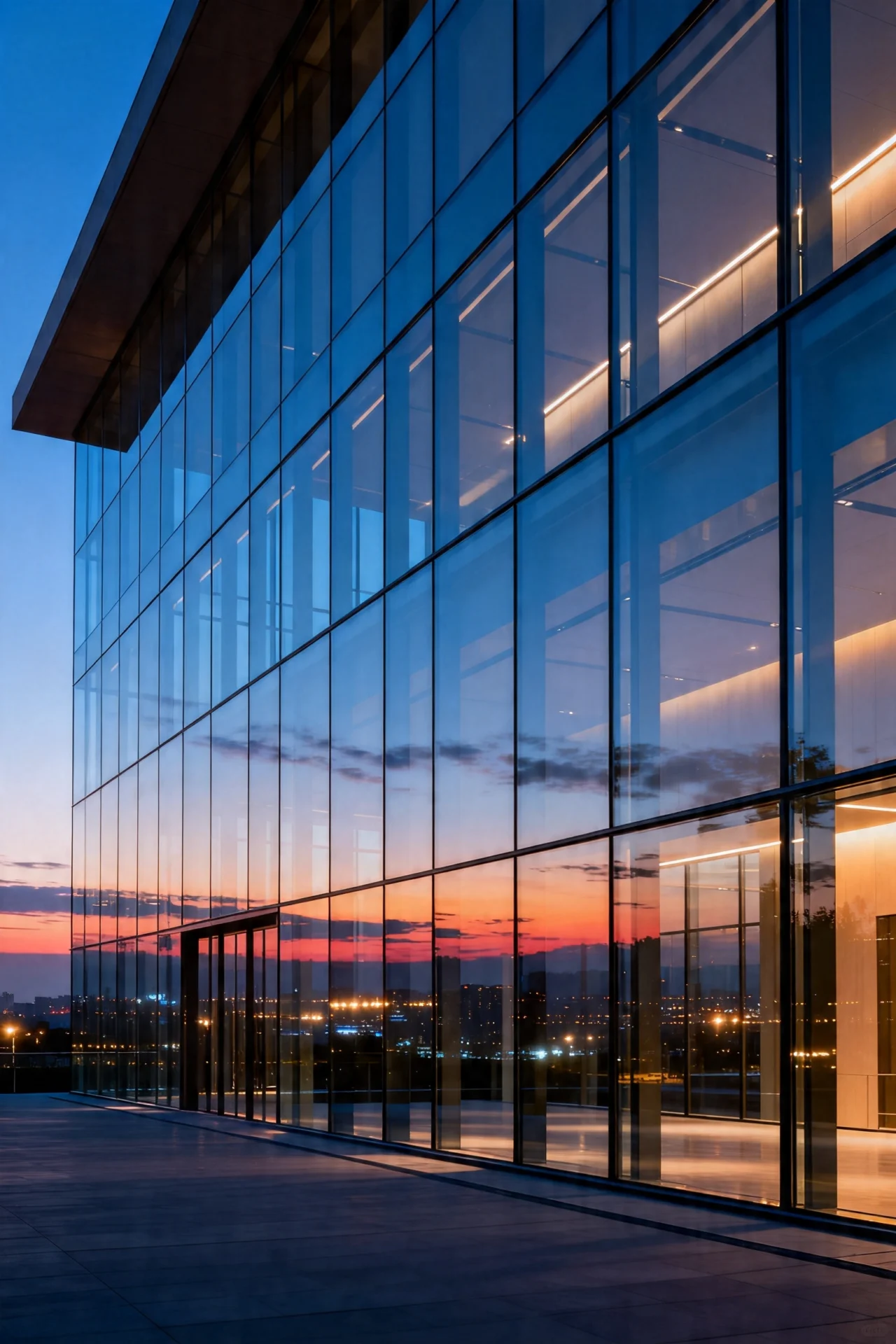 Close-up of premium glass curtain wall