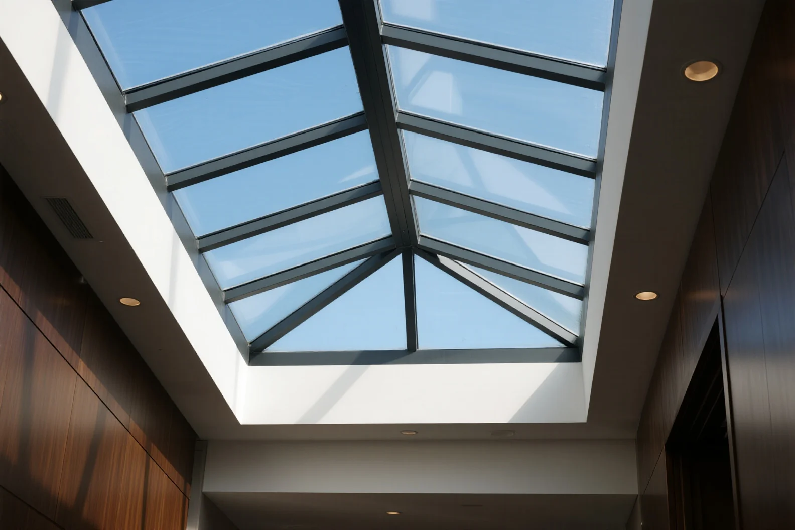Safe overhead glazing and tempered glass skylights