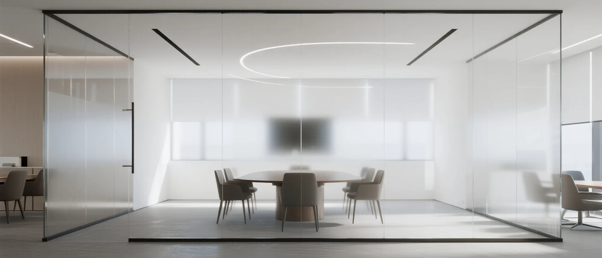 Interior partition glass installation